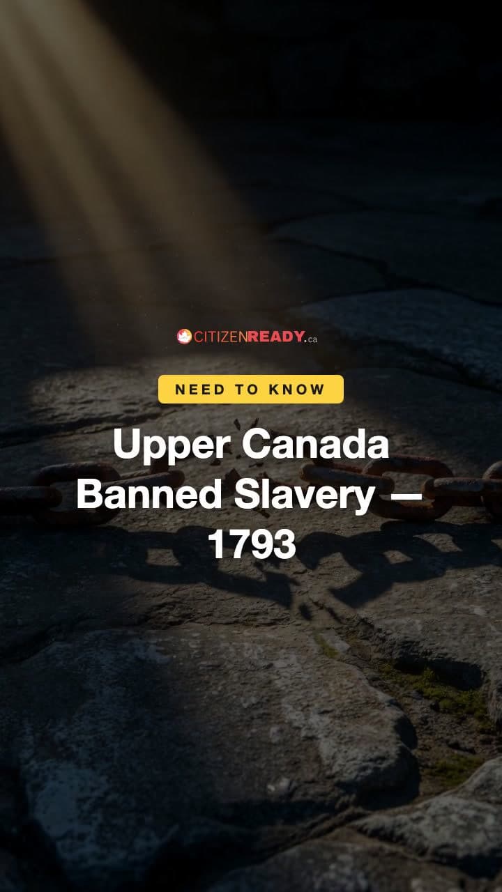 Upper Canada Banned Slavery — 1793